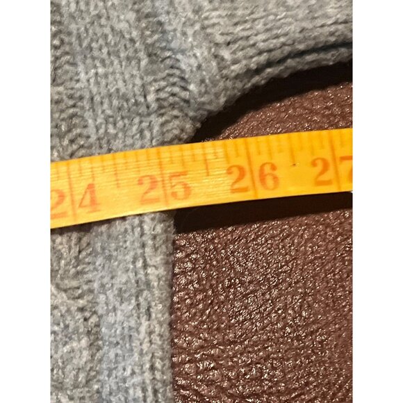 Abercrombie & Fitch Gray Cable Knit Cardigan Sweater M Wool Blend Cozy - Picture 3 of 6